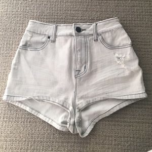 White washed short shorts