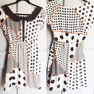 Polka dot dress with Peter Pan collar