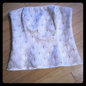 Beautiful gold embellished bustier top.