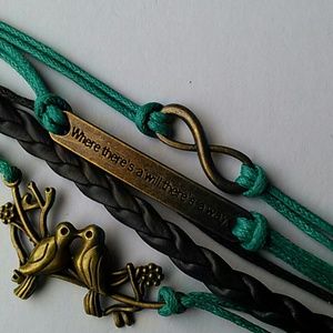 Infinity Doves Multi Strand Braided Bracelet