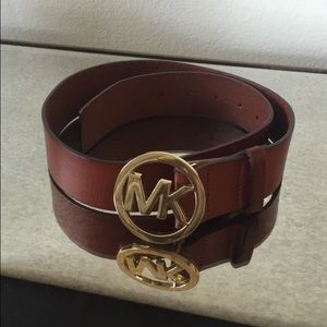 Brown leather Michael Kors belt
