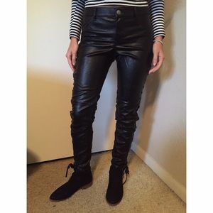 Lace up leather (faux) pants