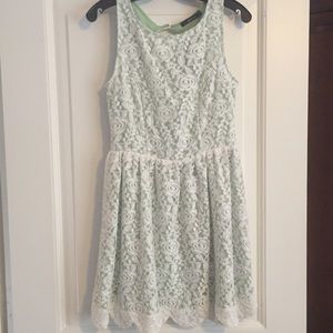 White and Mint Lace Dress