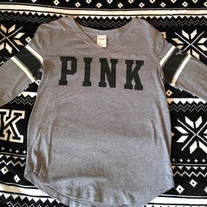 PINK long sleeve v-neck