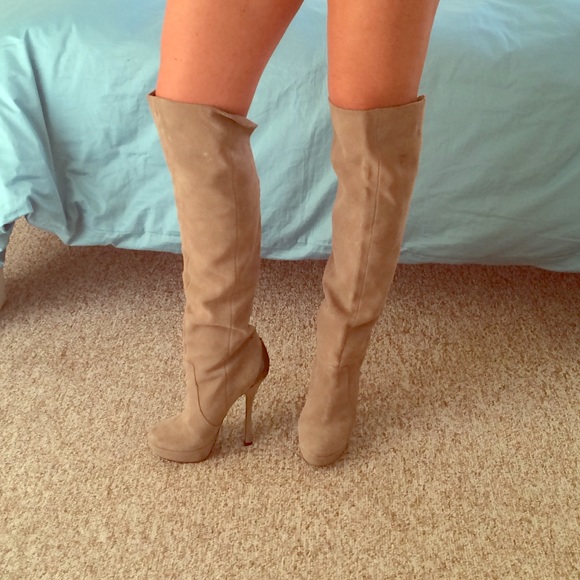 H by Halston for Aldo beige thigh high boots