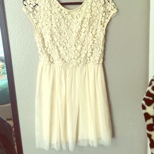 White floral lace dress