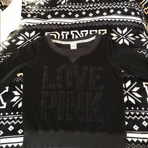 PINK all black crew neck