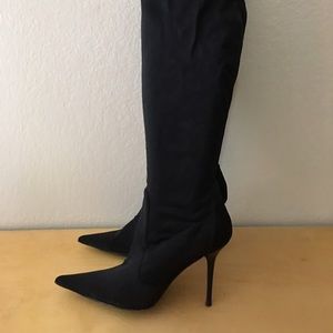 Pointy toe micro fiber boots