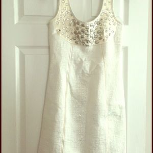 Laundry by Shelli Segal. White metallic Dress