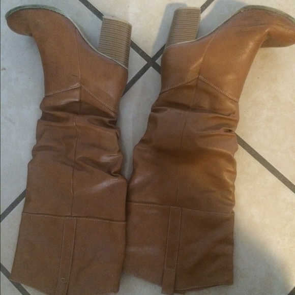 High brown cowboy inspired booties