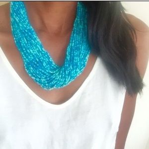 Chunky multi strand  beaded statement necklace