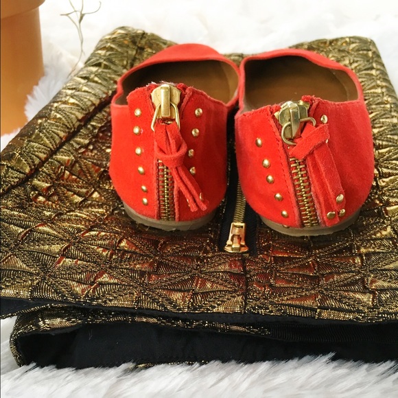 🎉SOLD 🎉 Steve Madden Red Leather Flats - Picture 3 of 4