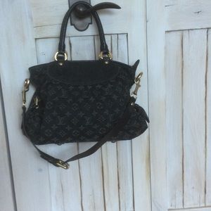 Authentic Louis Vuitton black denim bag.