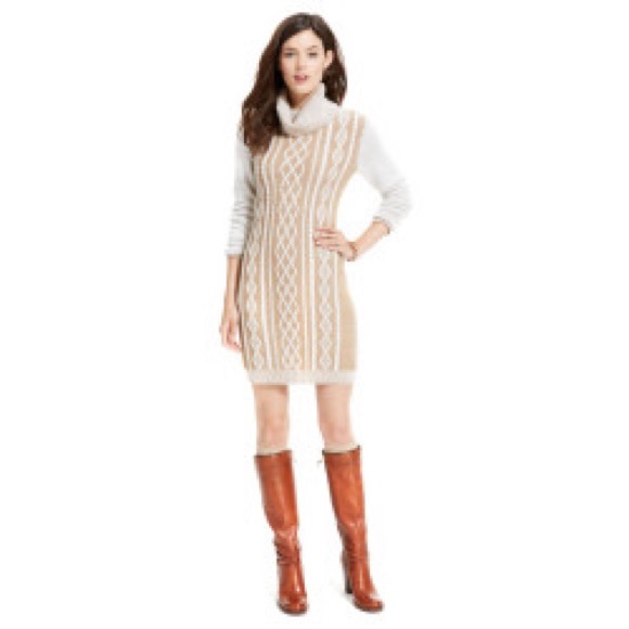 Tommy Hilfiger Cable Knit Crowl Neck Sweater dress