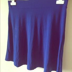 Electric blue jersey skater skirt