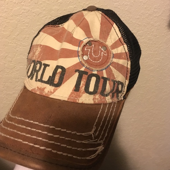 True Religion Trucker Hat, Leather