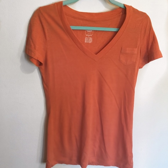 Orange Vneck Boyfriend Tee 