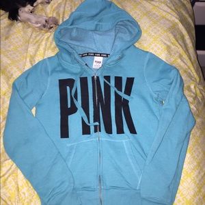 Turquoise PINK Zip-Up Hoodie
