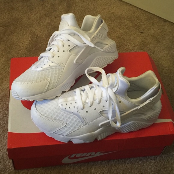 All white nike huarache