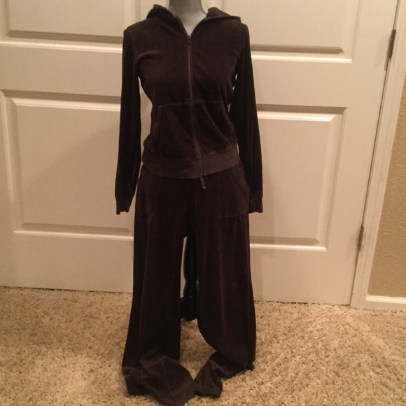 Juicy Couture brown velour track suit