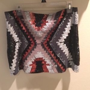 Zara Beaded Mini Skirt