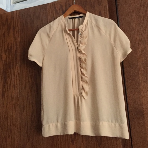Zara sheer blouse  - cream/tan color