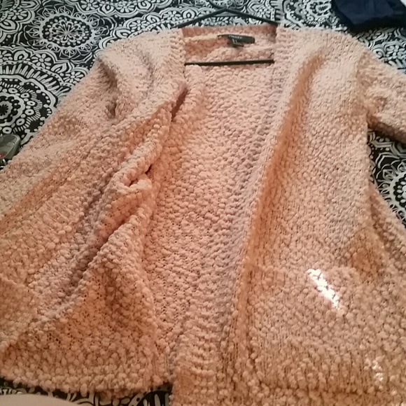 Pink fuzzy cardigan