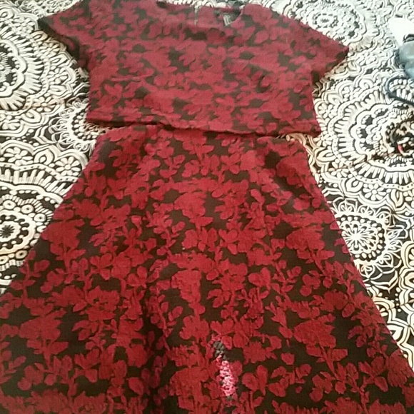 Maroon and black dress