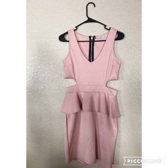 Blush Bodycon Dress with Cutouts