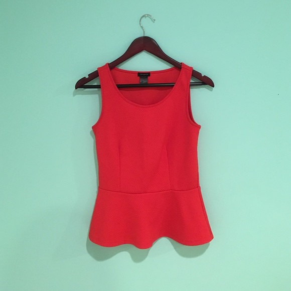 Red Ann Taylor peplum top