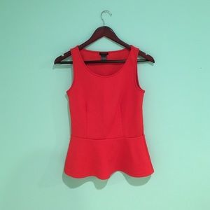 Red Ann Taylor peplum top