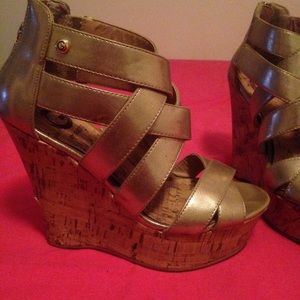 Gold Guess Wedges