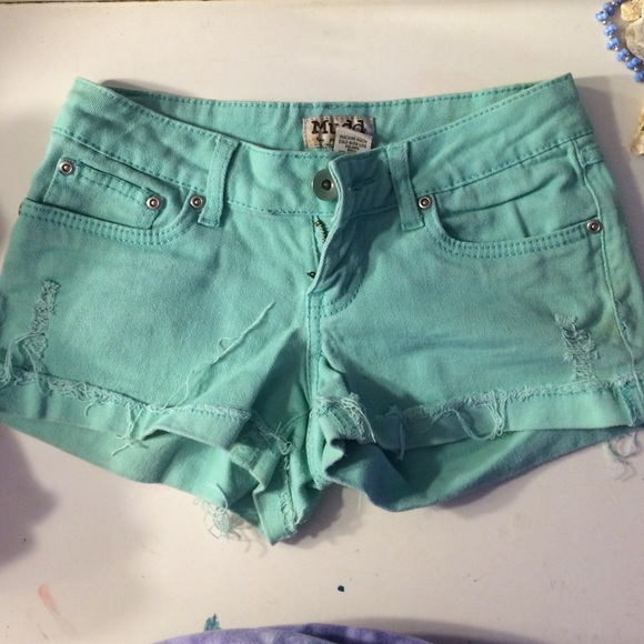 Mint Jean Shorts - Picture 1 of 1