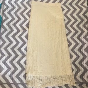 Coldwater Creek Cream Lace Maxi Skirt