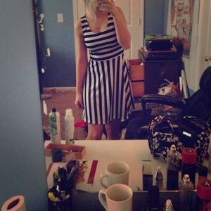 Navy and White Striped Dress - Size XS