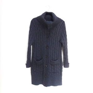 Dark Gray turtleneck long sweater cardigan