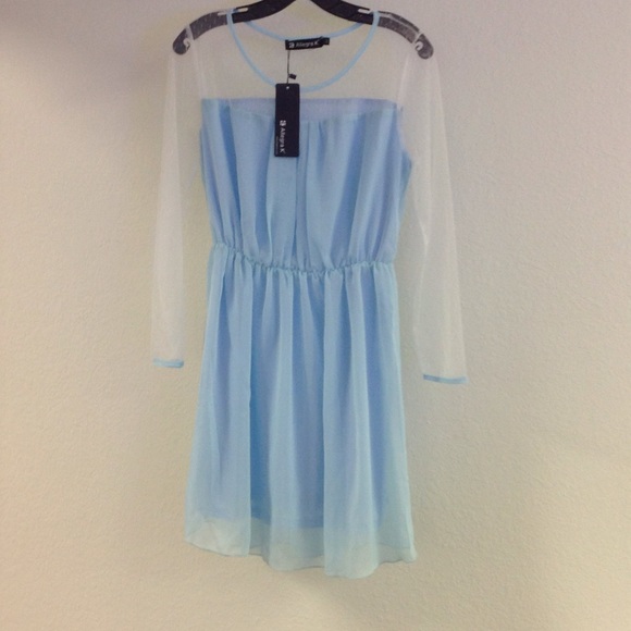 Blue and white lace/mesh summer dress