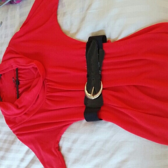 Red tunic with belt