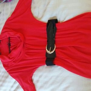 Red tunic with belt