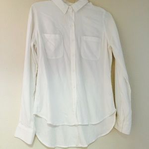 Mossimo cotton long sleeve button down white shirt