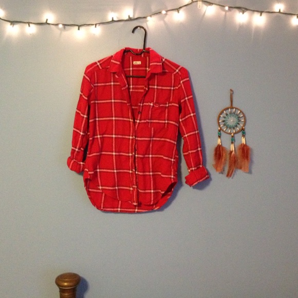 Red Plaid Hollister Flannel - Size S
