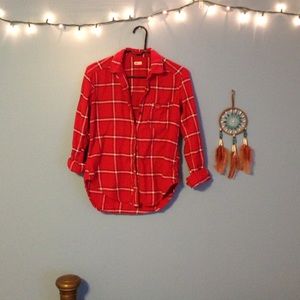 Red Plaid Hollister Flannel - Size S