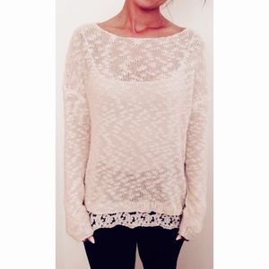 CREAM COLORED SWEATER WITH LACE