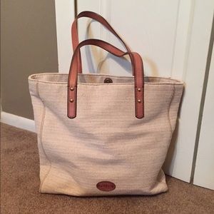 Fossil canvas tote bag