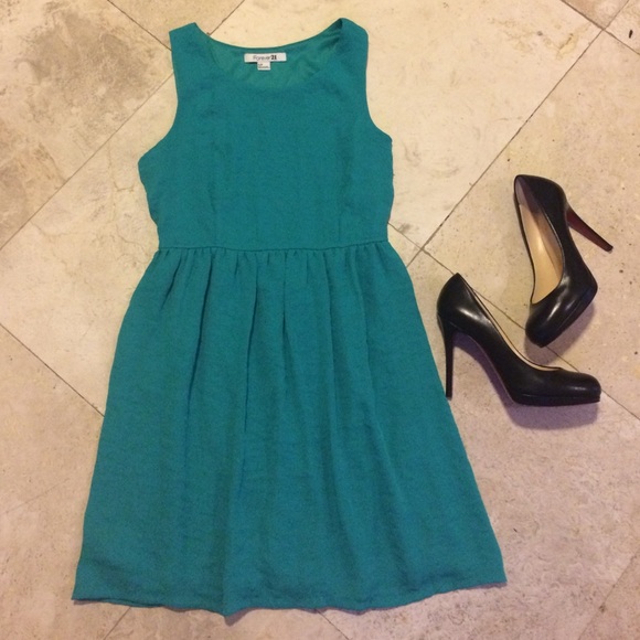 Dress by Forever 21 green mini cocktail dress