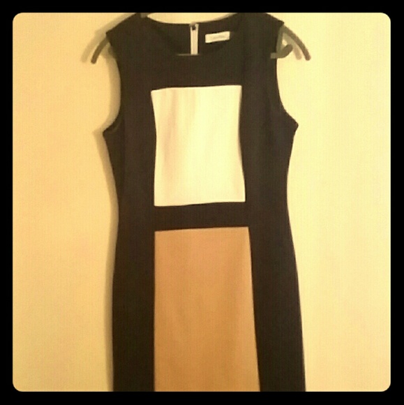 NWOT Calvin Klein color block sheath dress.