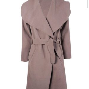 Wrap coat in Mocha/ Taupe color