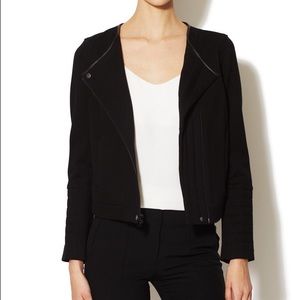 Tibi Odeon Leather Trimmed Motorcycle Jacket