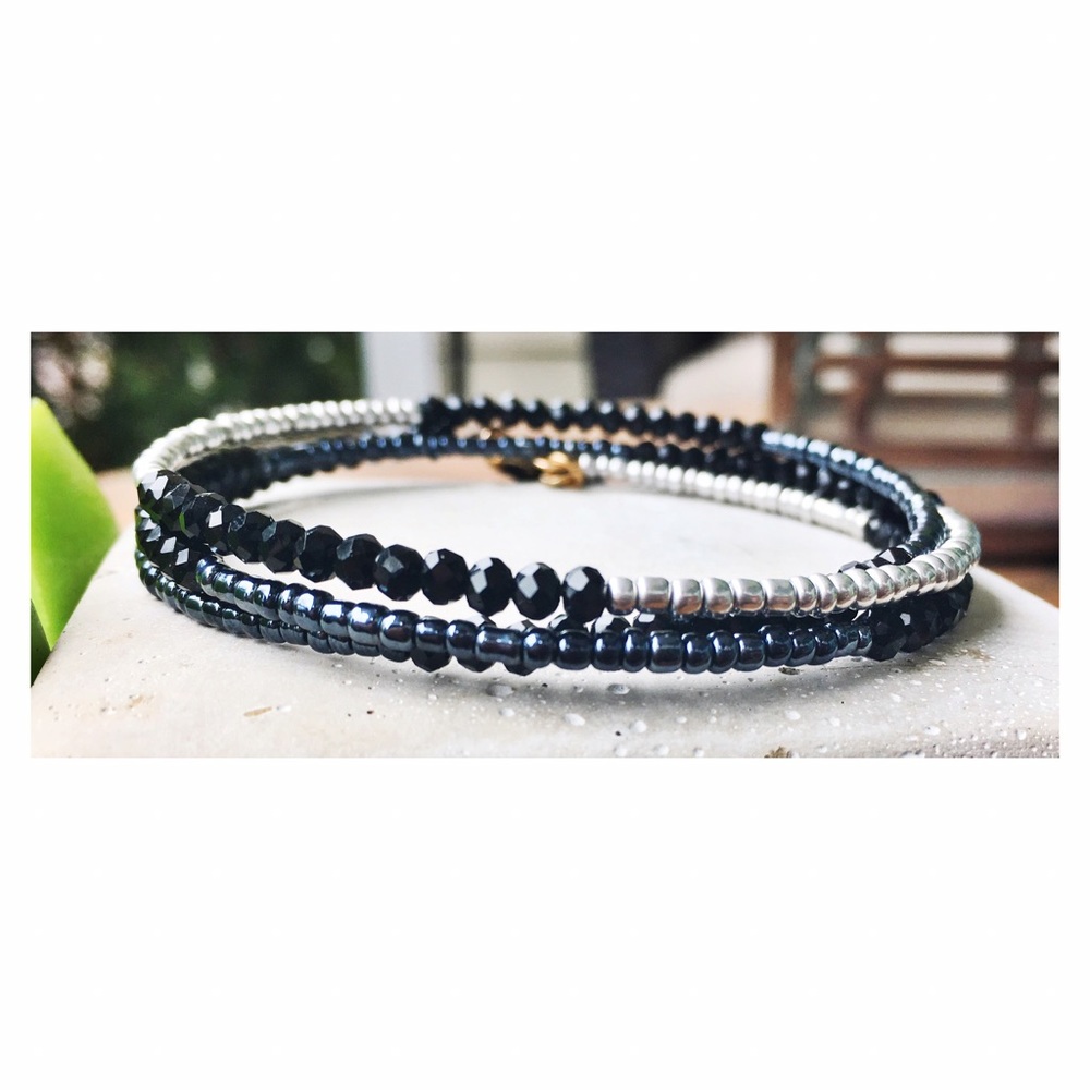 ✨NEW 3 Tier Black Swarovski Crystal Wrap Around