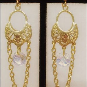 Gold Swarovski crystal earrings